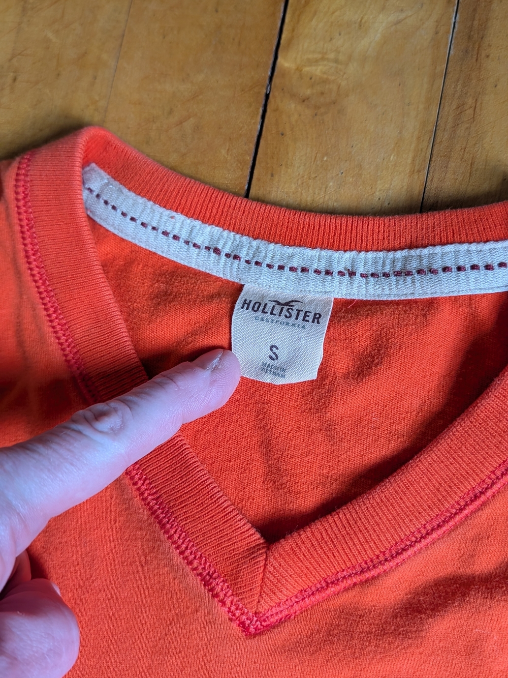 Hollister Orange V-Neck Tee